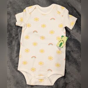 NWT! Primary Sun & Rainbow Baby Onesie, Size 3-6 Months